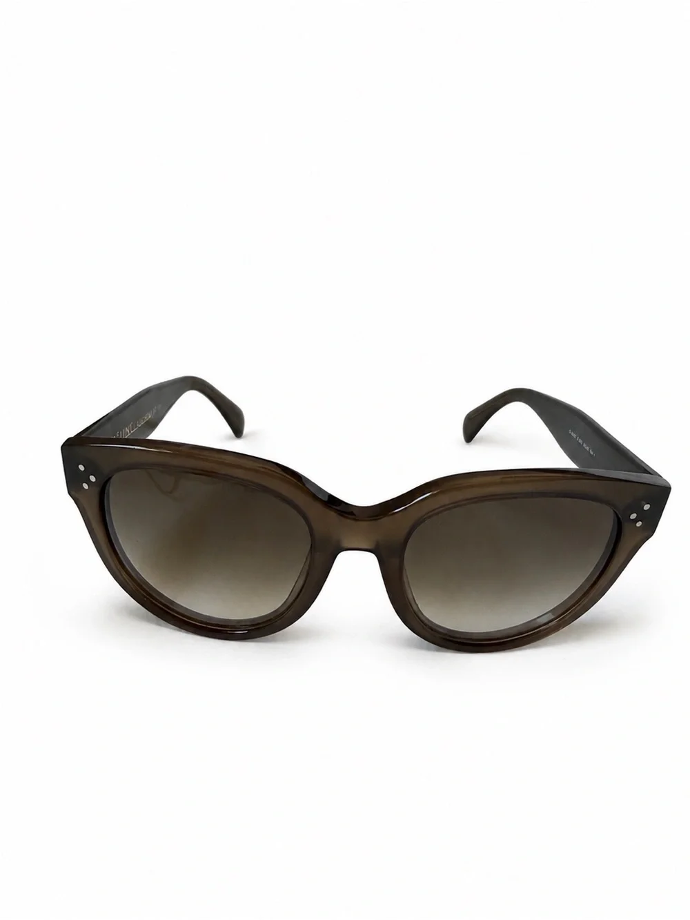 Celine Audrey Brown Cat-Eye Sunglasses with Leather Case
